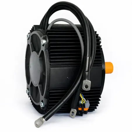 Motenergy ME1905 (ex ME1507) – rear three-quarter view, brushless PMSM/PMAC motor, air-cooled, KTY84-130 sensor